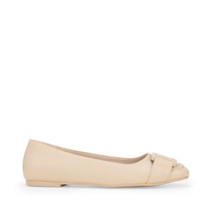 Zapatilla Flat Con Monograma Color Nude
