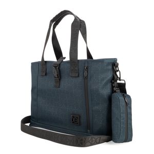 Bolsa Tote Con Porta Gadget Desprendible Color Azul Marino
