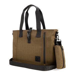 Bolsa Tote Con Porta Gadget Desprendible Color Verde Olivo