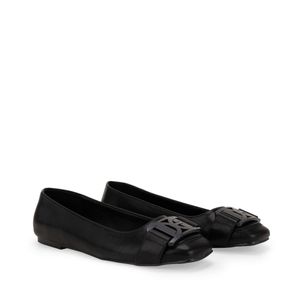 Zapatilla Flat Con Monograma Color Negro