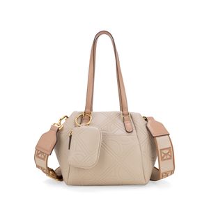 Bolsa Satchel Mediana Con Monedero Color Fango
