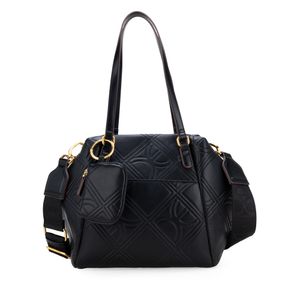 Bolsa Satchel Grande Con Monedero Color Negro