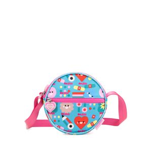 Bolsa Crossbody Mediana Textil Para Niña Color Azul Turquesa