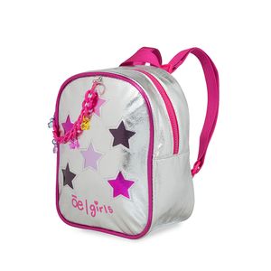 Mochila Para Niña Estrellas Color Plata