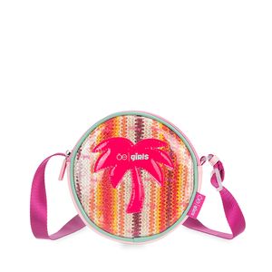 Bolsa Crossbody Para Niñas Circular Palmera Color Rosa