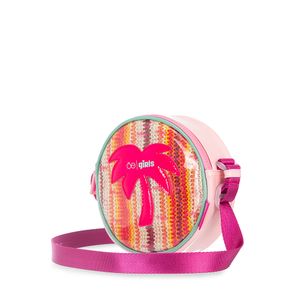 Bolsa Crossbody Para Niñas Circular Palmera Color Rosa