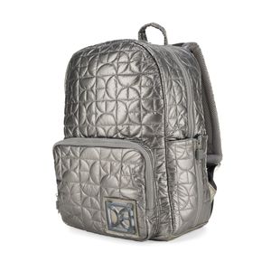 Pañalera Mochila Acolchada Con Accesorios Color Plata