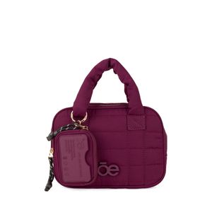 Neceser De Viaje Textil Acolchado Con Monedero Color Rojo Tinto