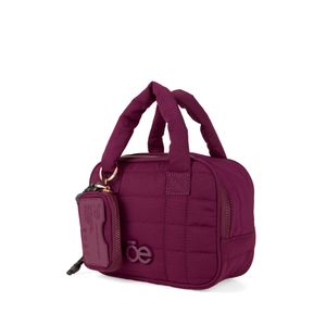 Neceser De Viaje Textil Acolchado Con Monedero Color Rojo Tinto