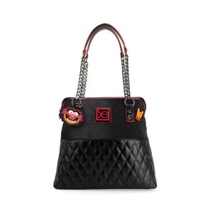 Bolsa Tote Grande Oe x The Muppets con Charm color Negro