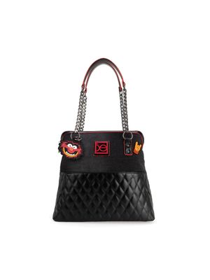 Bolsa Tote Grande Oe x The Muppets con Charm color Negro