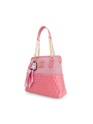Bolsa Tote Grande Oe x The Muppets con Charm color Rosa