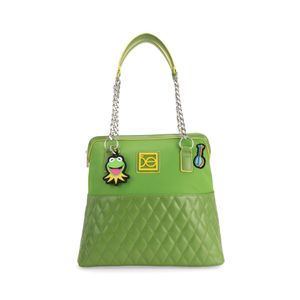 Bolsa Tote Grande Oe x The Muppets con Charm color Verde
