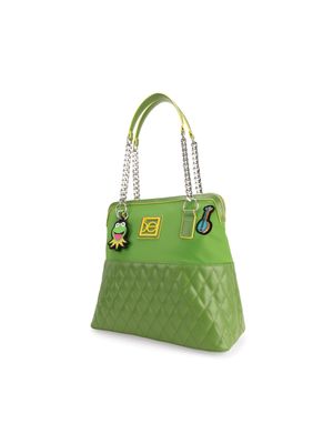 Bolsa Tote Grande Oe x The Muppets con Charm color Verde