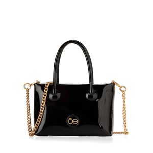 Bolsa Tote Chica Con Herraje De Monograma Color Negro