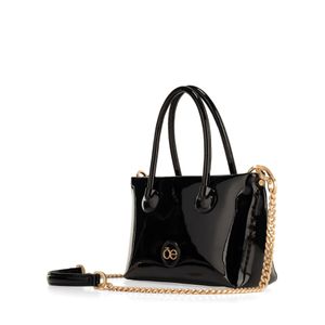 Bolsa Tote Chica Con Herraje De Monograma Color Negro