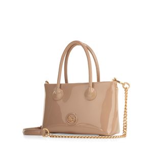 Bolsa Tote Chica Con Herraje De Monograma Color Nude