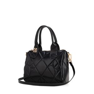 Bolsa Tote Chica Con Monograma Bordado Color Negro