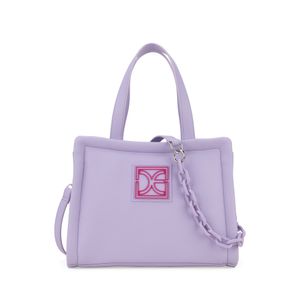 Bolsa Tote Mediana con Rubber de Monograma color Lila