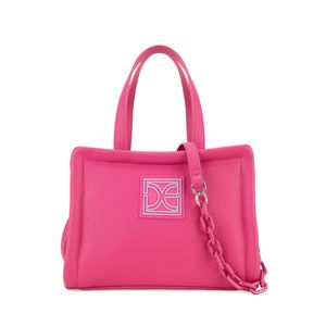 Bolsa Tote Mediana con Rubber de Monograma color Rosa