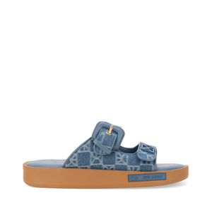 Sandalia Flat Hebilla color Azul