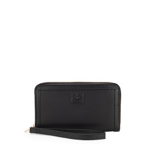 Cartera Grande Cierre Doble Con Maneral Color Negro