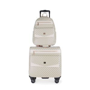 Set De Viaje Chico De Cabina Porta Laptop Color Beige