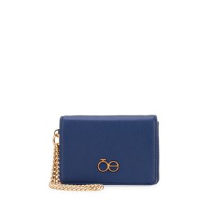 Cartera Flap Mediana Con Maneral Color Marino