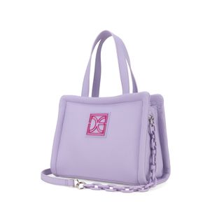 Bolsa Tote Mediana con Rubber de Monograma color Lila