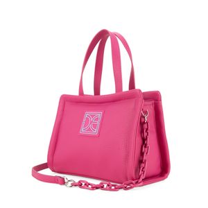 Bolsa Tote Mediana con Rubber de Monograma color Rosa