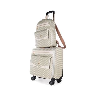 Set De Viaje Chico De Cabina Porta Laptop Color Beige