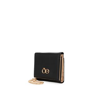 Cartera Flap Chica Con Maneral Color Negro