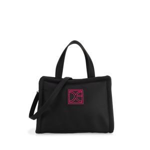 Bolsa Tote Mediana con Rubber de Monograma color Negro