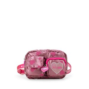 Cangurera Chica Con Estampado De Corazones Color Rosa