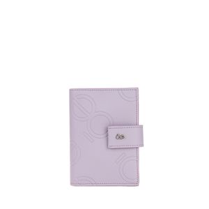 Porta Pasaporte Con Monograma Troquelado Color Lila