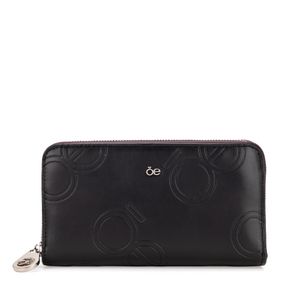Cartera Grande Cierre Doble Color Negro