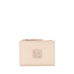 Cartera Flap Mediana Con Cierre Color Beige