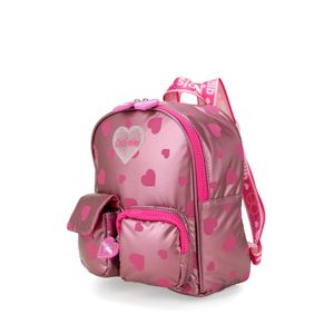 Mochila Mediana Con Estampado De Corazones Color Rosa