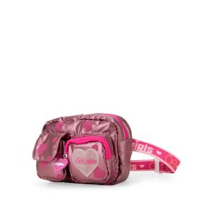 Cangurera Chica Con Estampado De Corazones Color Rosa