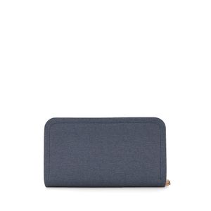 Cartera Grande Cierre Doble Con Rubber Color Azul