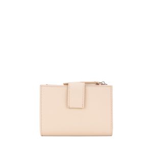 Cartera Flap Mediana Con Cierre Color Beige