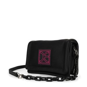Bolsa Crossbody Chica con Rubber de Monograma color Negro