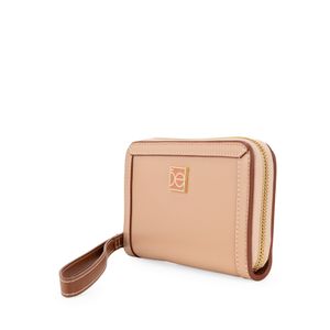 Cartera Mediana Cierre Sencillo Con Maneral Color Beige