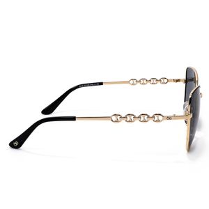 Lente Solar Forma Cat Eye Con Armazón De Metal Color Oro