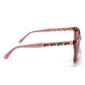 Lente Solar Forma Cuadrada Con Armazón De Acetato /metal Color Rosa