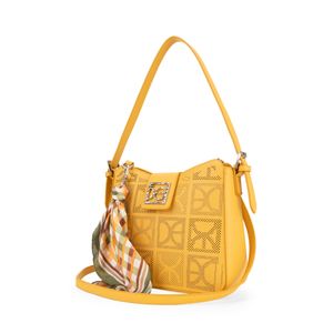 Bolsa Hobo Mediana Con Mascada Color Amarillo