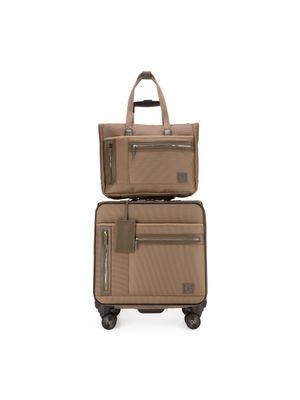 Set De Viaje Chico De Cabina Porta Laptop 15 Plg Color Olivo