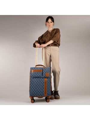 Maleta Chica 20 Plg De Cabina Expandible Mezclilla Azul