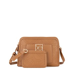 Bolsa Crossbody Mediana Monedero Desprendible Color Café