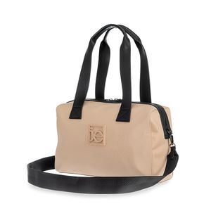 Bolsa Bowling Mediana Textil Color Beige